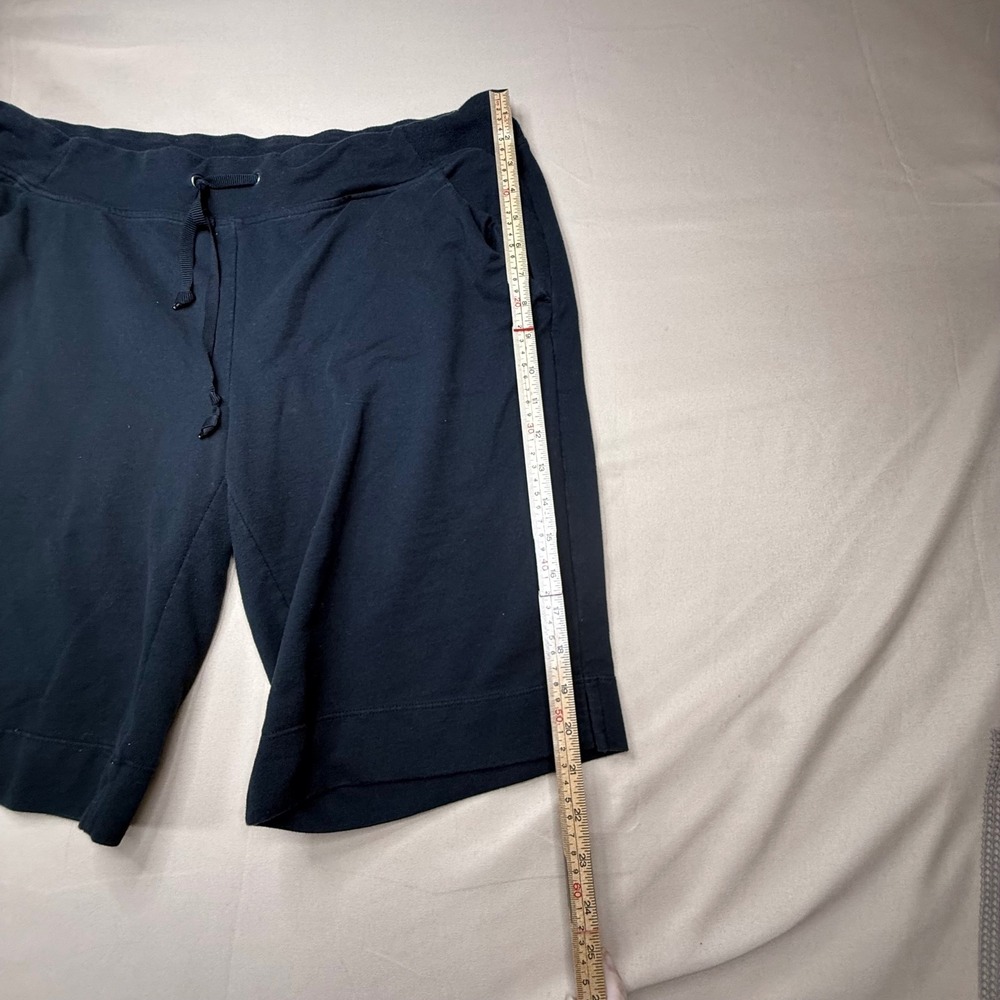 Eddie Bauer Womens XL Black French Terry Lounge Shorts Drawstring Pockets